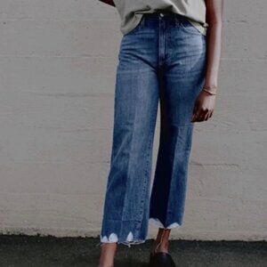 Joe's Blake High Rise Wide Leg Crop Plus Size Jeans in Minerva Medium Wash 34